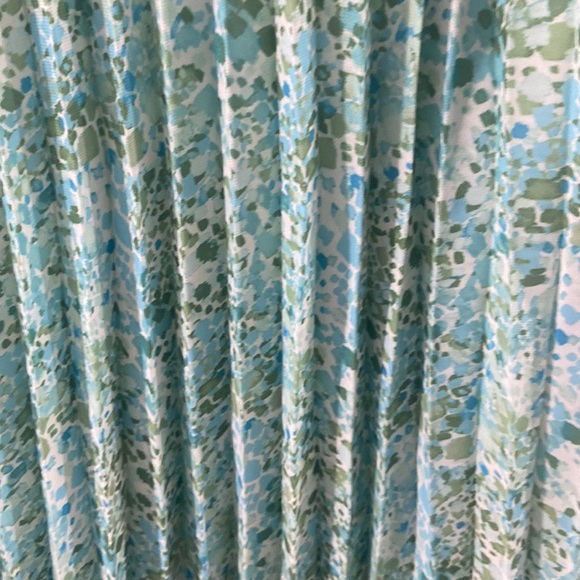 Maggy London size 10 blue and green midi dress NWT accordion fold  fan fold - Picture 5 of 13